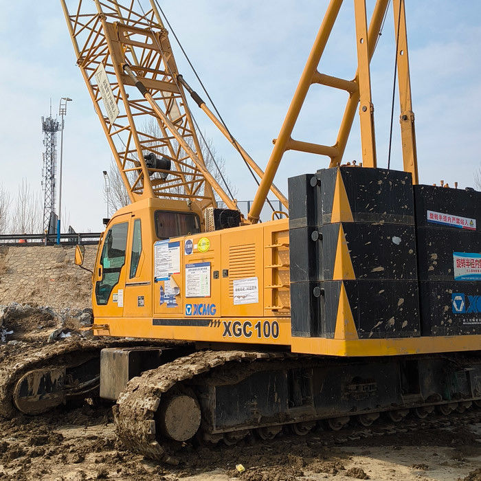 298kW Potência do motor 100T Guindaste hidráulico com sistema de controle PLC e 9m 18m comprimento Jib