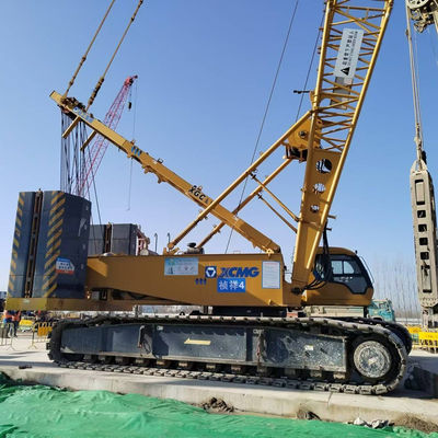 Kullanılmış 13.5m - 91.4m Boom Crawler Crane Kalıcı PLC Kontrol Sistemi 1.6km/H
