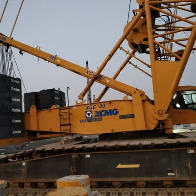 96m Max Luffing Jib Length 350T Crawler Mounted Crane Met 8500N.M Max Torque En 298kW Motor Power